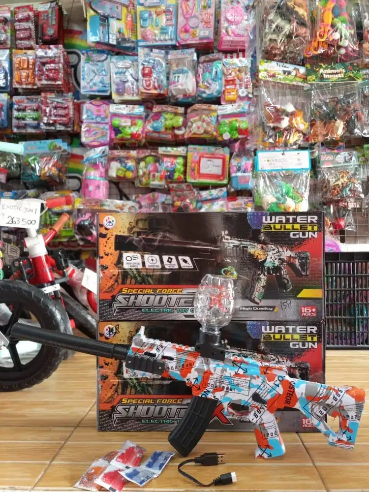 mainan anak pistol watergell cas
