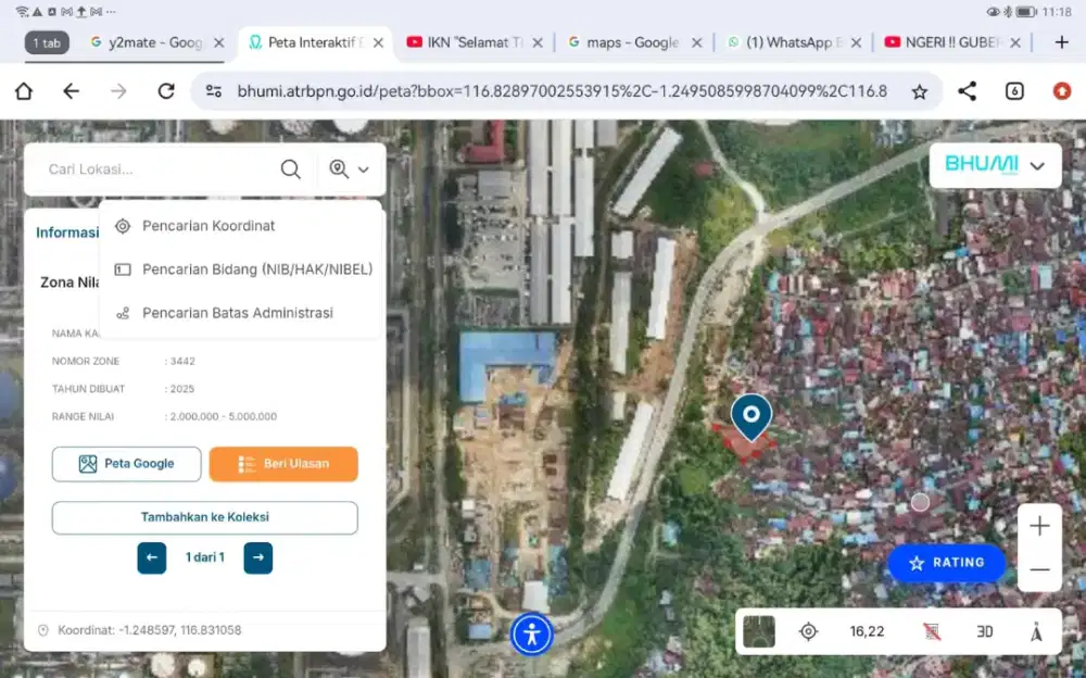 DI JUAL TANAH TINGGI LUAS 1000m