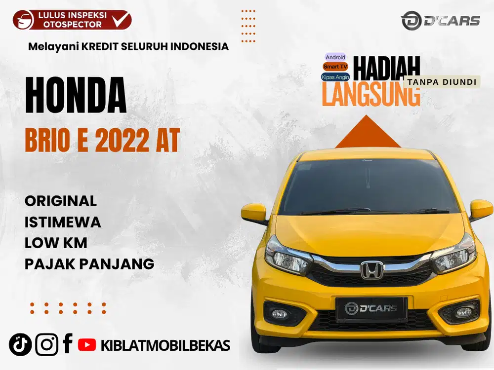 HONDA BRIO E AUTOMATIC 2022 ORIGINAL ISTIMEWA