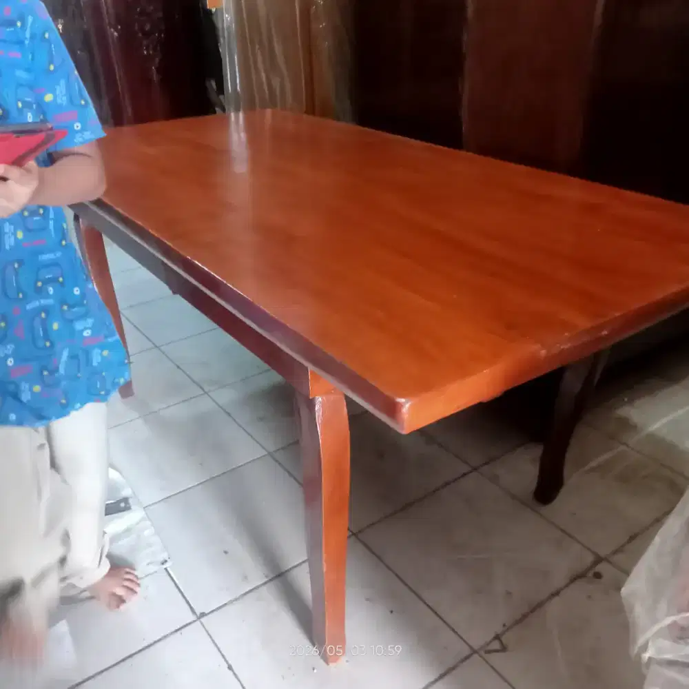 Meja makan jati bekas dah melamin seperti baru