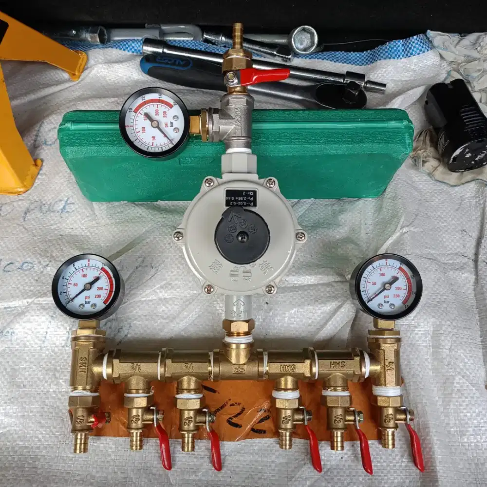 Instalasi gas manual untuk laundry 95% kuningan