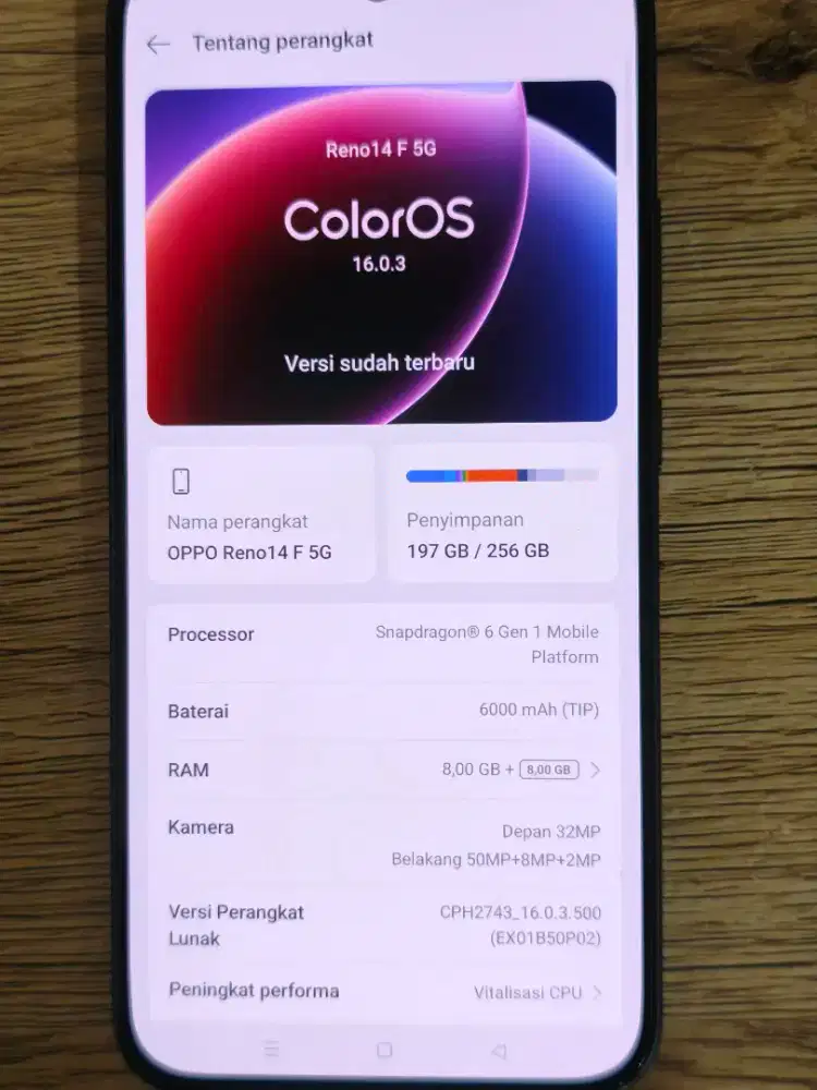 Dijual Oppo Reno 14F Full Original mulus