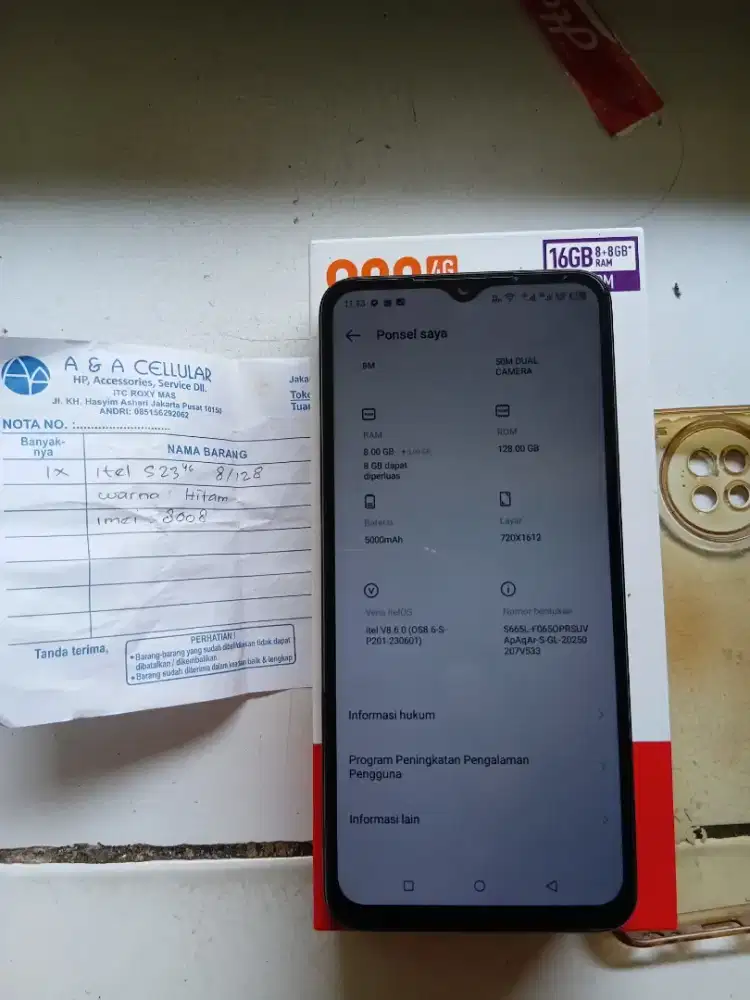 Itel s23 ram 8/128gb