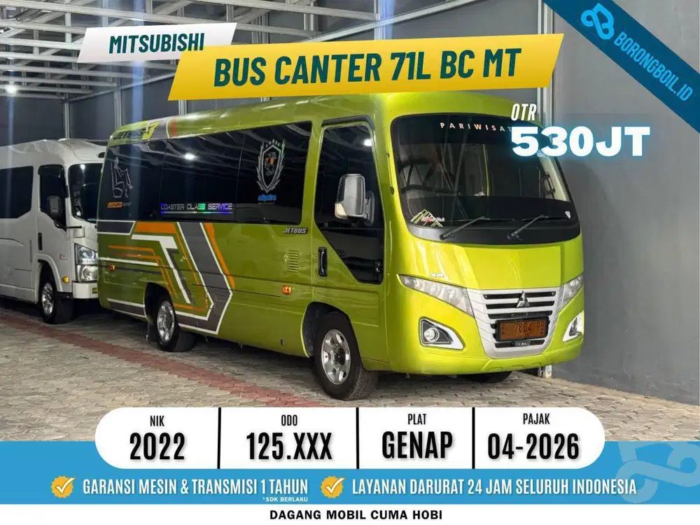 Siap Pariwisata | Mitsubishi Canter FE 71L BC Manual Long Bus 2022 Ijo