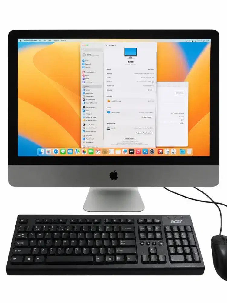 IMac 2013 21 inch Intel i5 16/128+500 GB Silver Murah