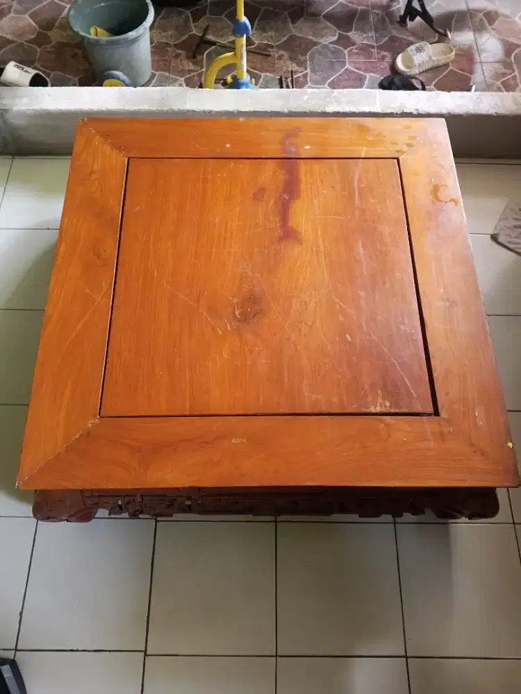 DIJUAL MEJA KAYU JATI ASLI 1 METER