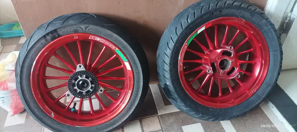Velg Power NMAX Old depan bonus belakang dan ban