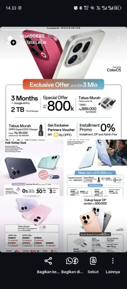 ayo di liat liat dulu hp oppo terbaru nya banyak promo menarik loh