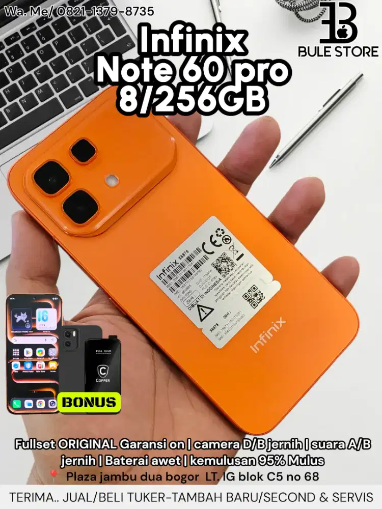 Infinix note 60 PRO OPEN BOX AJA 8/256GB garansi on