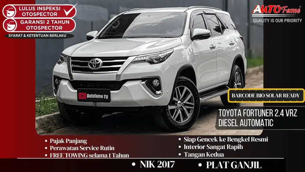 Toyota Fortuner 2.4 VRZ Diesel Automatic NIK 2017 White On Brown