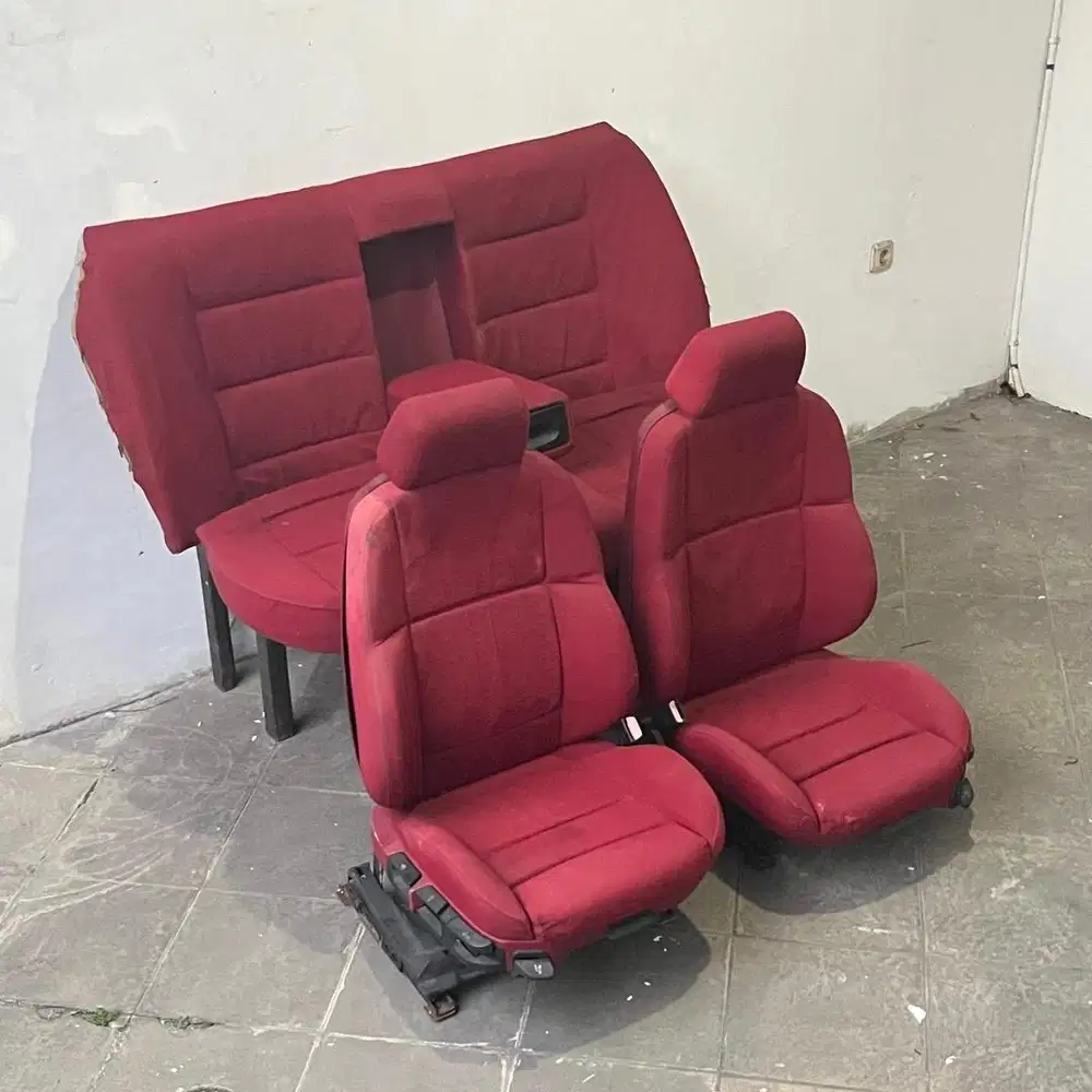 Jok BMW E36 Sport Seat Paul Klee Edition Merah Fullset Original (Rare)