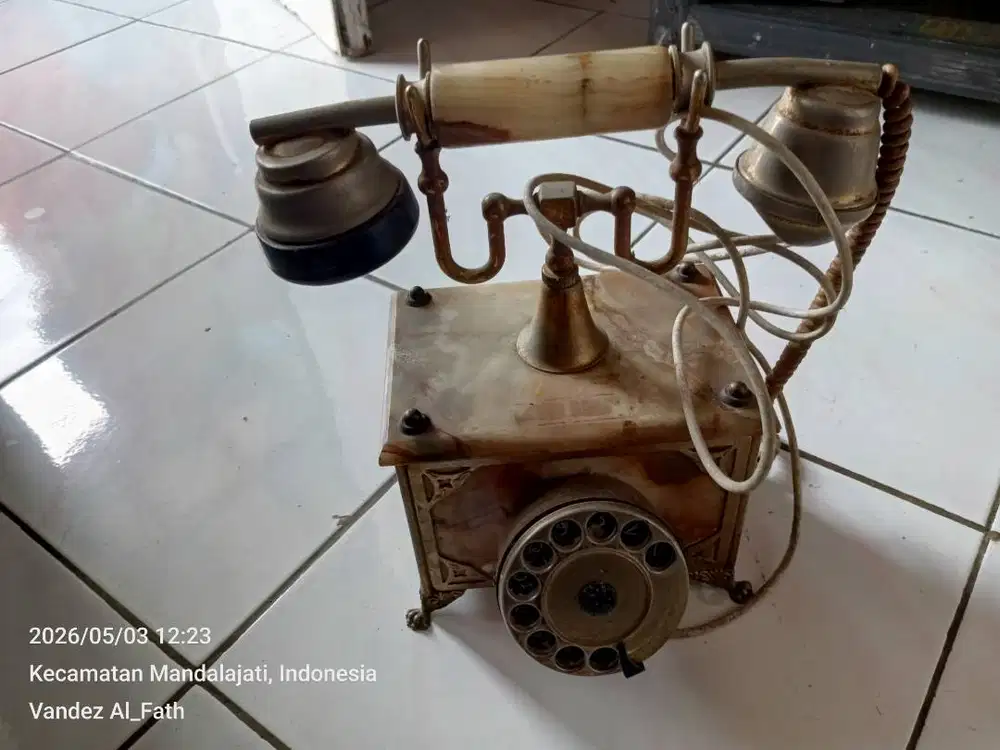 Old marble telephone