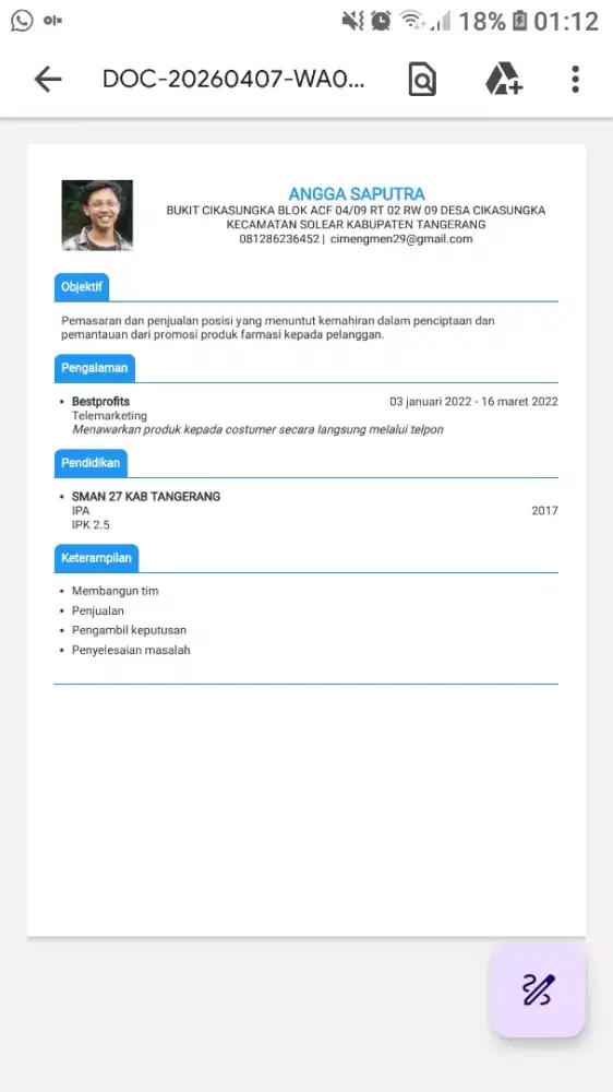 Mencari pekerjaan