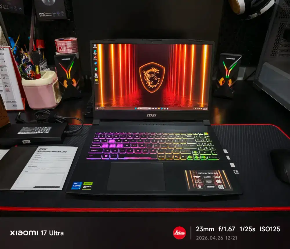 MSI KATANA 15 RTX 5050 i7 14650HX LAYAR 2K FULLSET RESMI
