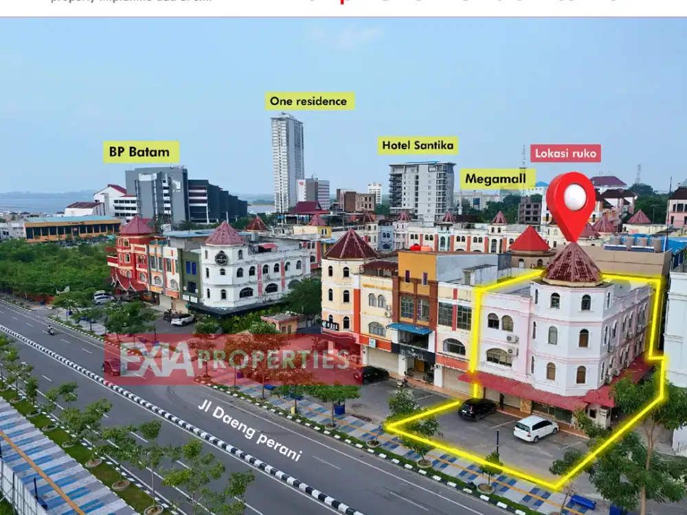 dijual 2 unit ruko hook 3,5 lantai Hup seng centre dekat megamall batam centre harga murah banget