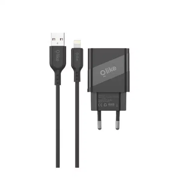 Olike C107L Charger Set Fast Charging 2.4A with Lightning Cable 1m