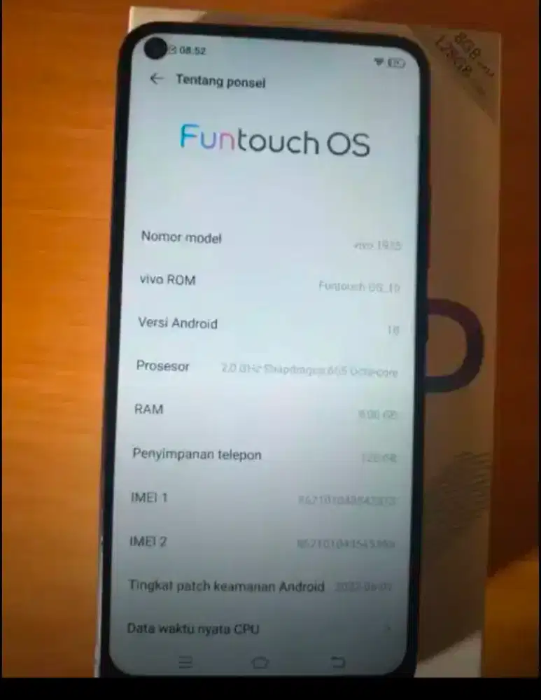 Handphone Vivo Y50 Ram 8/128