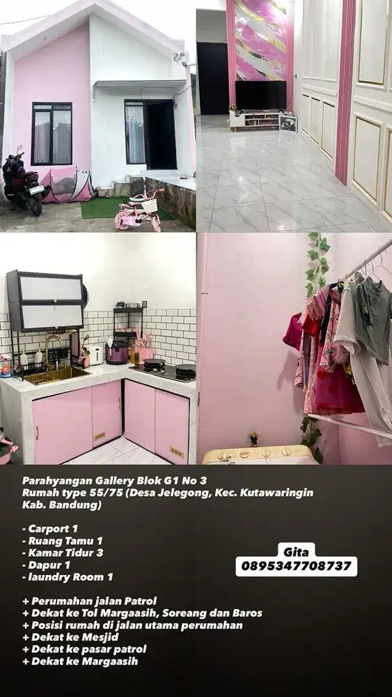 DIJUAL / TAKE OVER RUMAH MURAH PARAHYANGAN GALLERY DEKAT MARGAASIH CIM