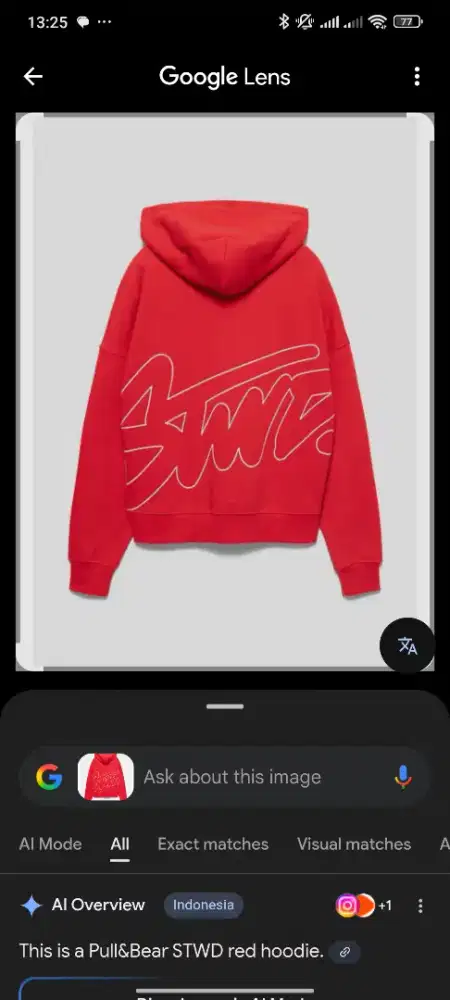 STWD Red Hoodie PULL & BEAR