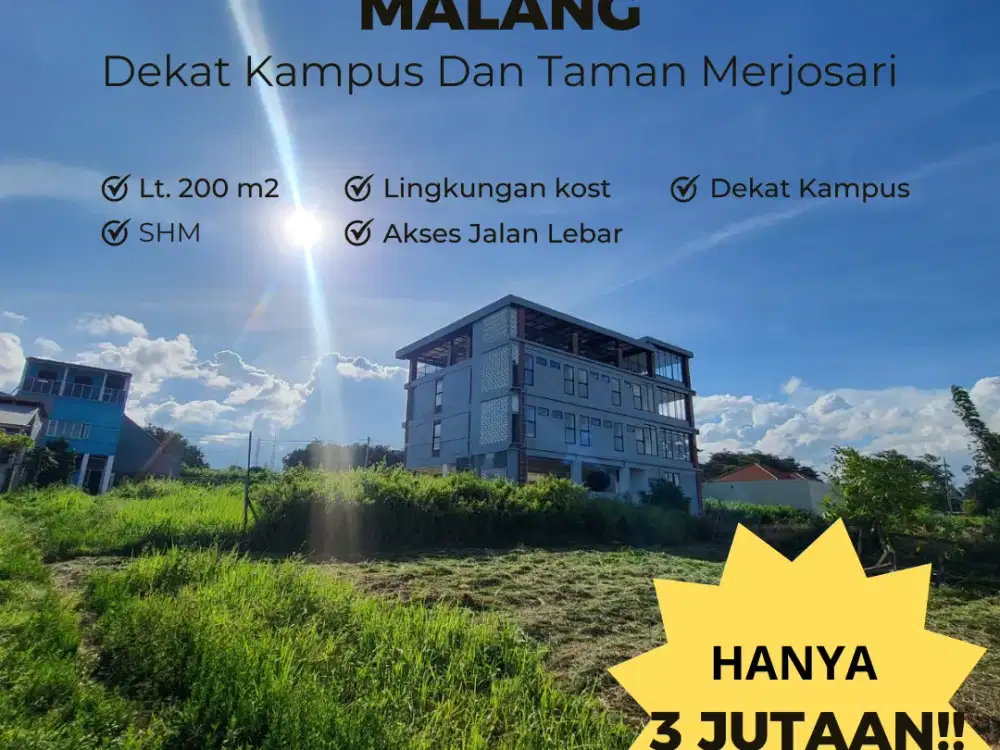 Tanah Siap Balik Nama Kota Malang, 7 Menit Kampus UB, UMM, UIN