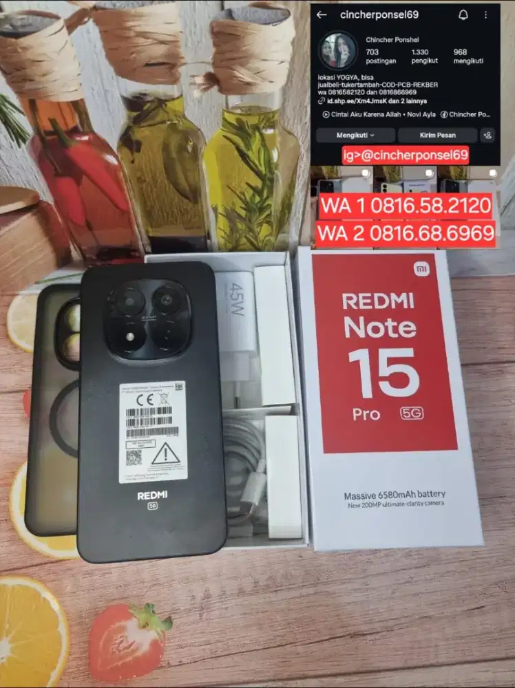 Jual hp LIKENEW redmi note 15 pro 5g grns panjang 05 2027