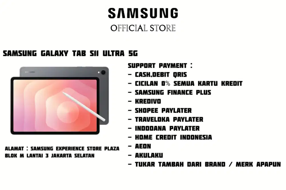 PROMO Samsung Galaxy Tab S11 Ultra 5G Garansi Resmi SEIN