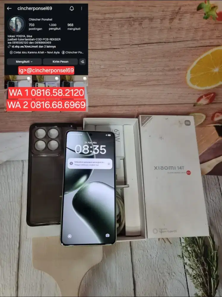 Jual hp likenew Xiaomi 14T 5g 12/512 istimewa garansi sept 2027