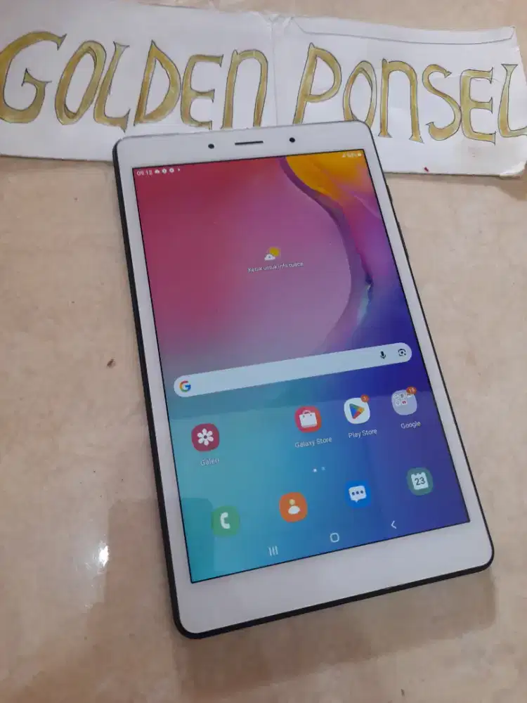 Samsung Tab A8inch+Sim 4G bisa telpon.32Gb/Ram2Gb.mulus#Golden Ponsel