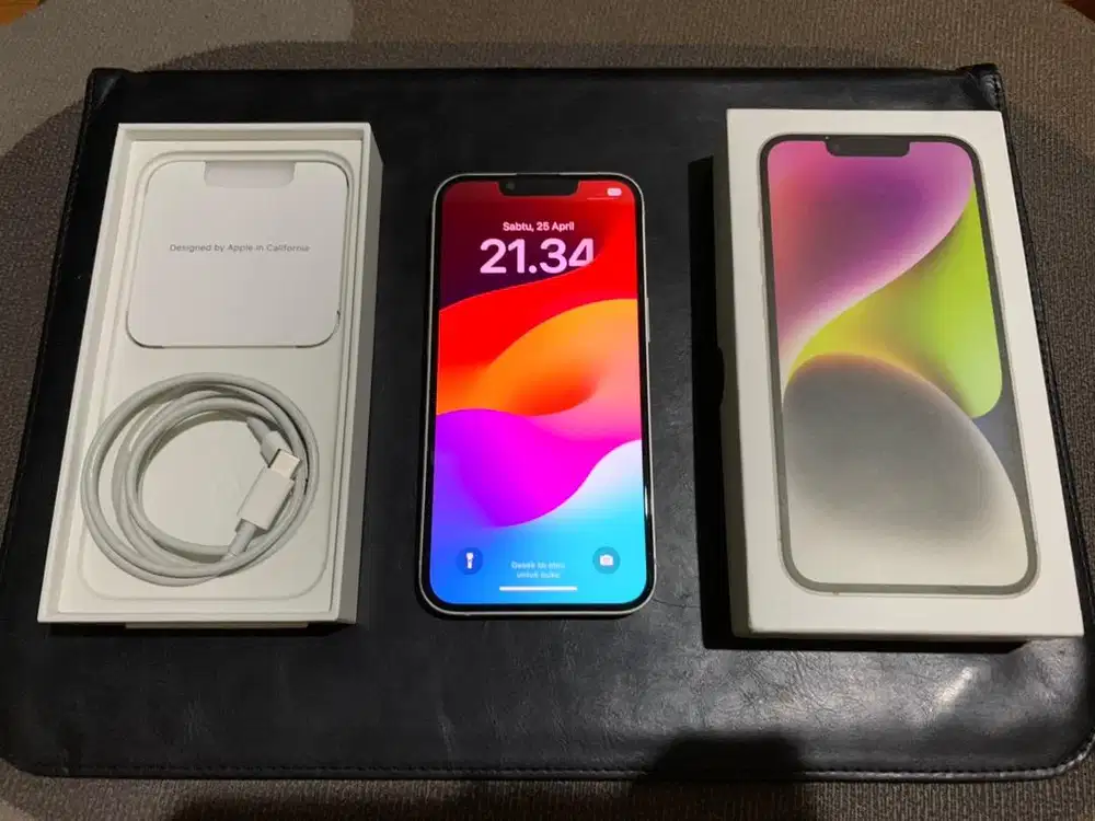 Iphone 14 256gb Starlight / Putih Ex Ibox Resmi Fullset Nominus