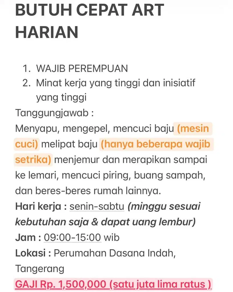 DIBUTUHKAN CEPAT ART HARIAN