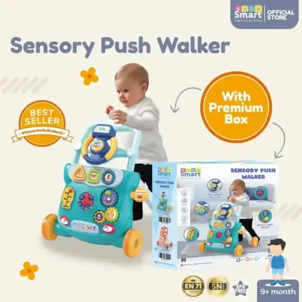 Mainan Dorongan Bayi Belajar Jalan | BEBE SMART Sensory Push Walker