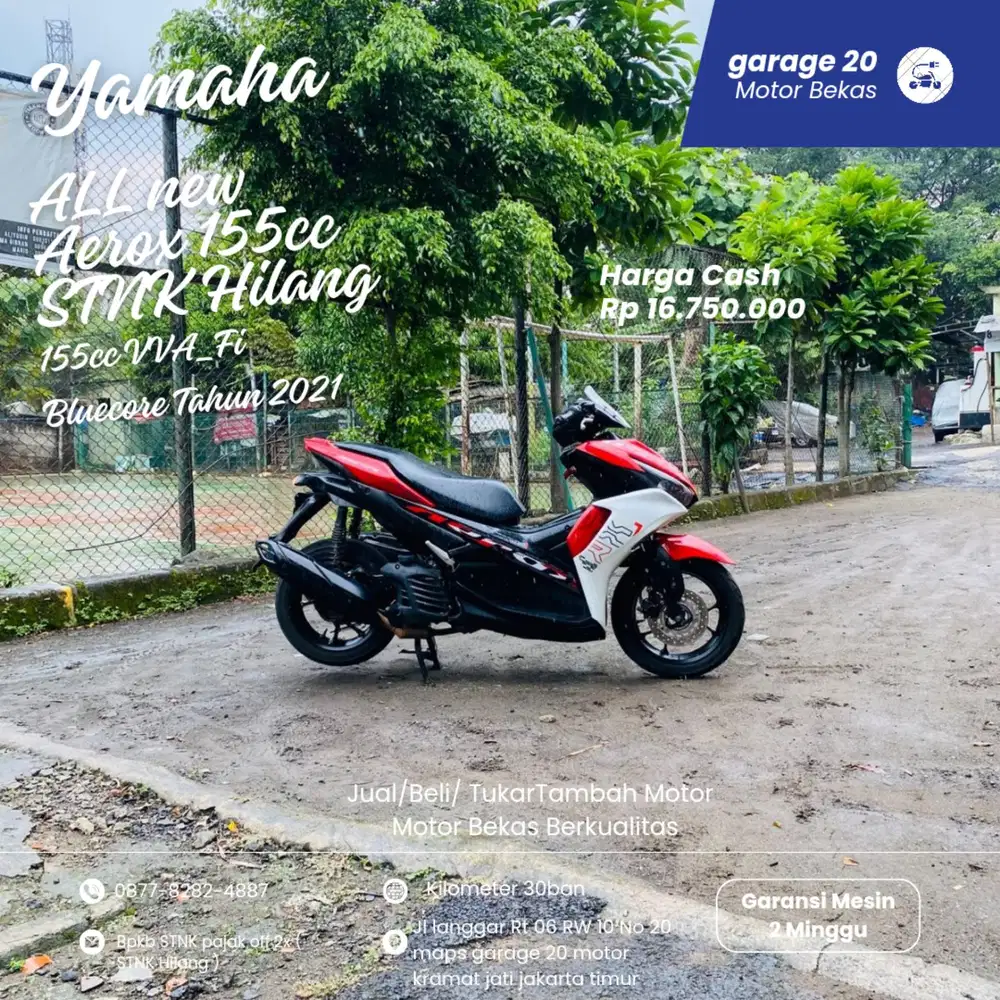 Yamaha Aerox New 155cc VVA_Fi STNK Hilang Bluecore Tahun 2021