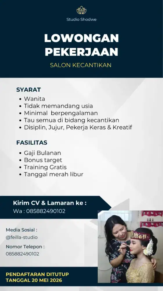 Lowongan pekerjaan salon kecantikan
