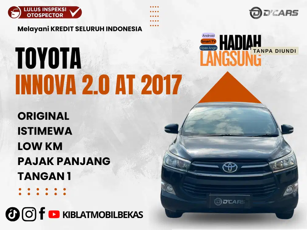 TOYOTA INNOVA G 2.0 AUTOMATIC 2017 ORIGINAL ISTIMEWA LOW KM