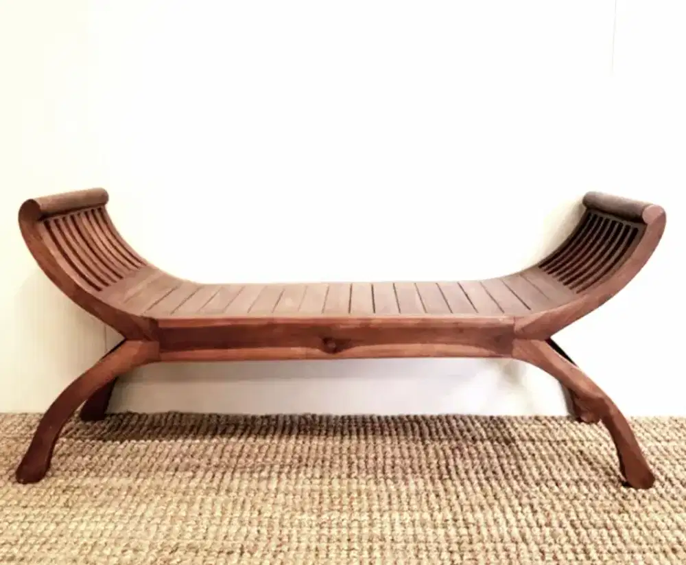 Kursi Kayu Jati Bench 2 dudukan