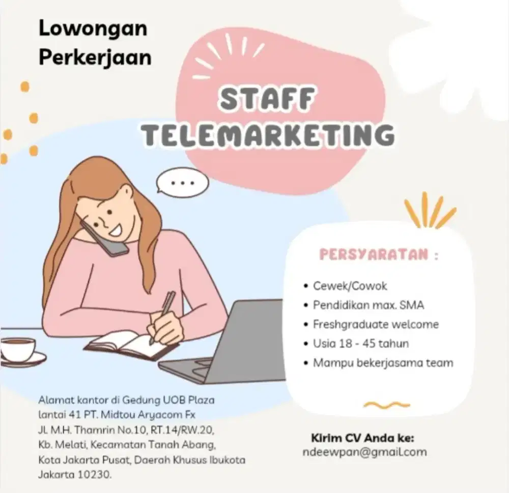 LOKER MARKETING DIBACA DESKRIPSI