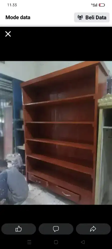 Rak antik jati bekas dah melamin 150*40*200