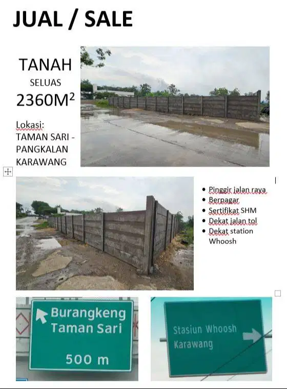 Tanah dilokasi strategis dekat daerah industri