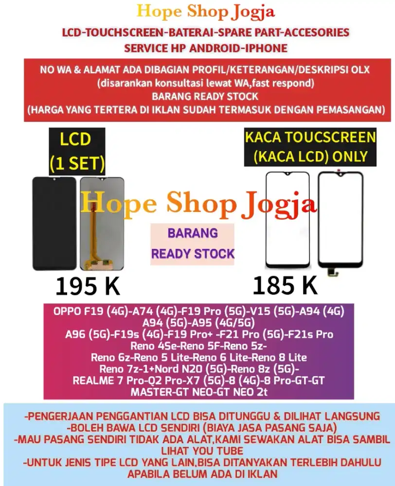 Touchscreen-Baterai-LCD Oppo A96 (5G)-F19s (4G)-F19 Pro+ -F21 Pro (5G)