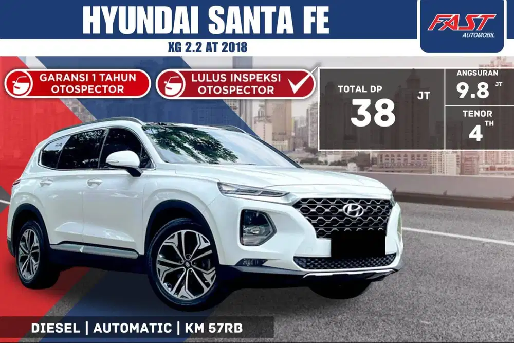 HYUNDAI SANTA FE XG 2018 DIESEL 2.2 AT LOW KM.57RB & PAJAK PANJANG