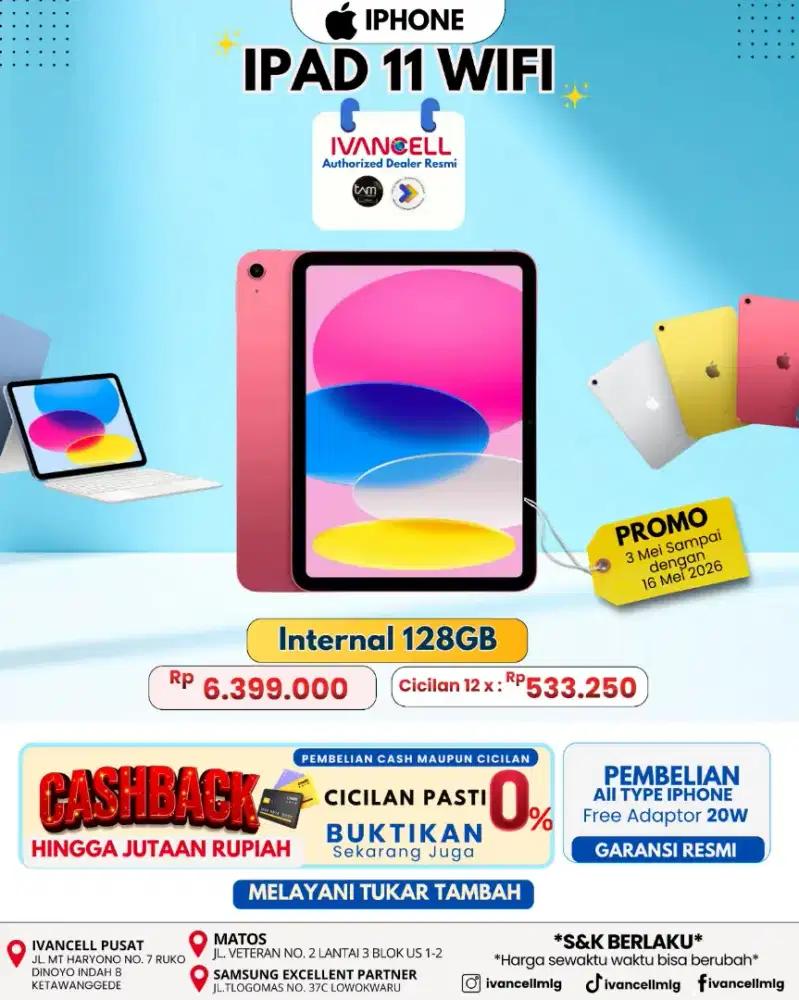 IPAD 11 128GB NEW IBOX BLIBLI READY