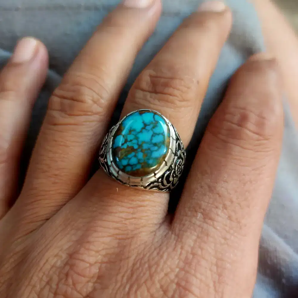 batu pirus persia ring perak 7,5