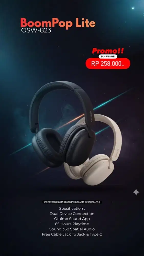 Headphone Oraimo BoomPop Lita OHP-317