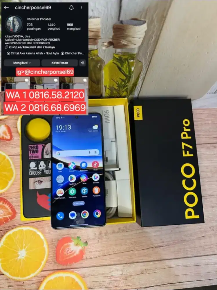 Jual HP likeNEW POCO F7 PRO 5G 12/512 istinewa garansi panjang