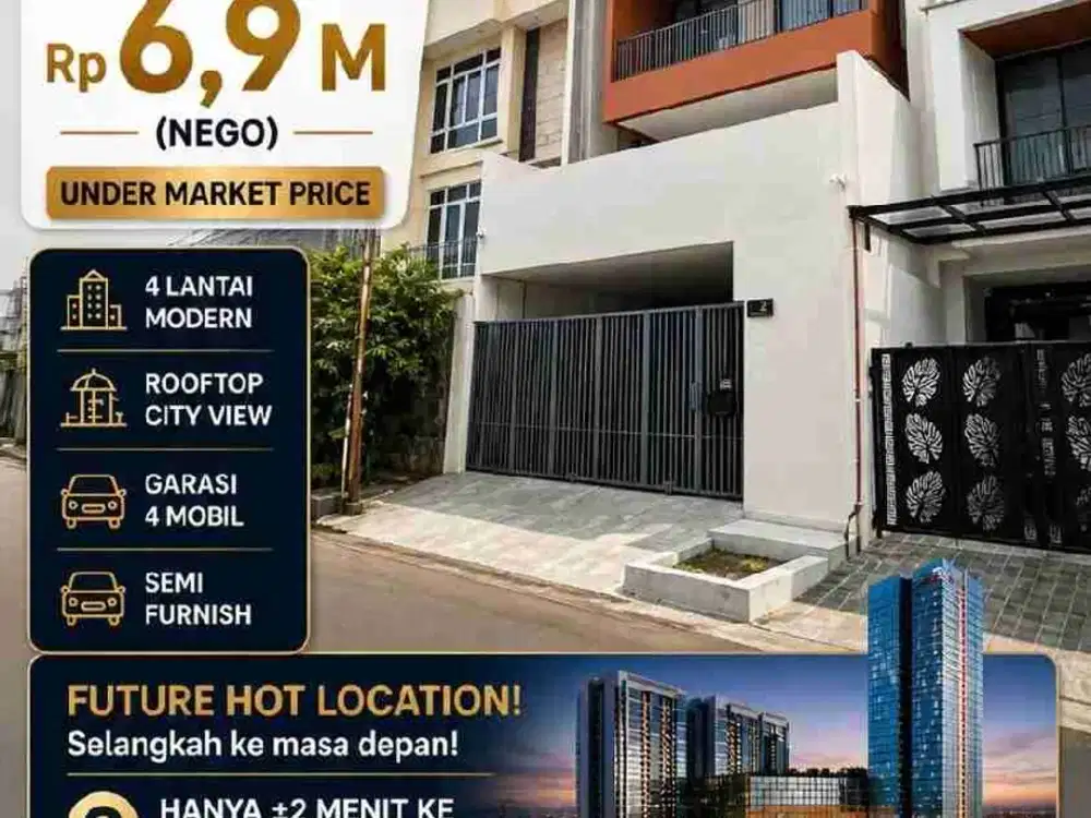 Rumah Mewah 4 Lantai Desain Arsitektur Premium di Pulomas – Jakarta Timur