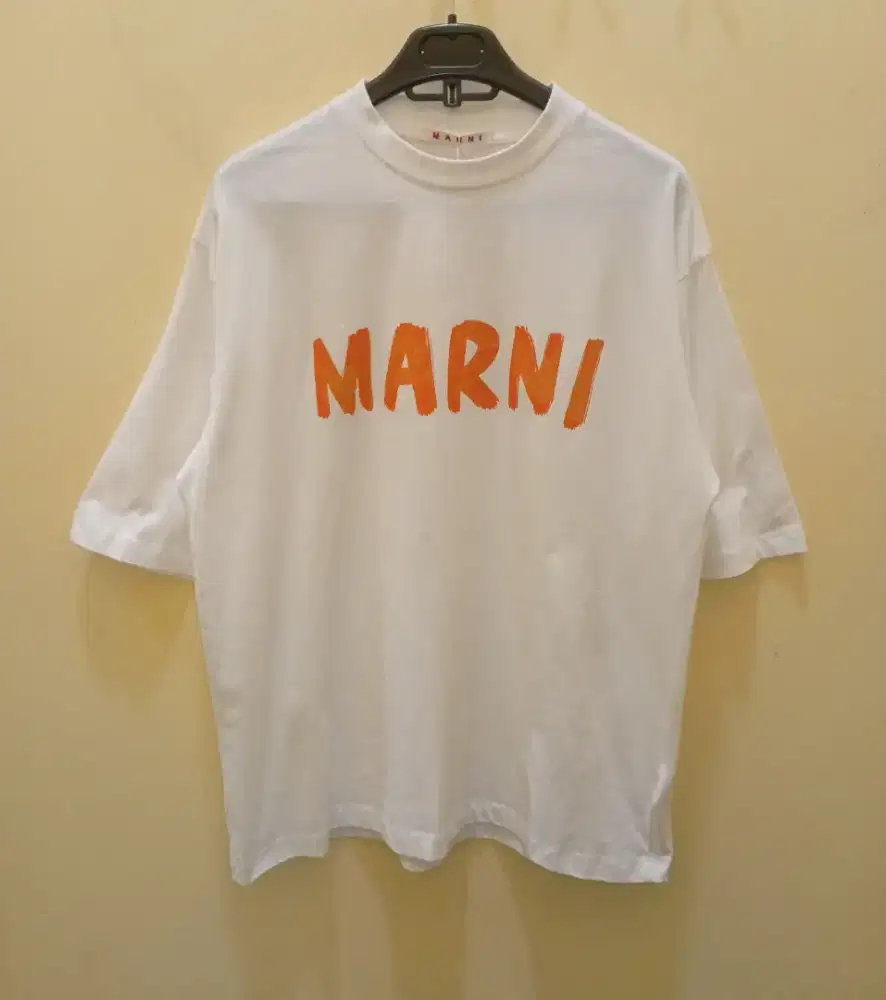 MARNI LOGO TEXT WHITE TSHIRT