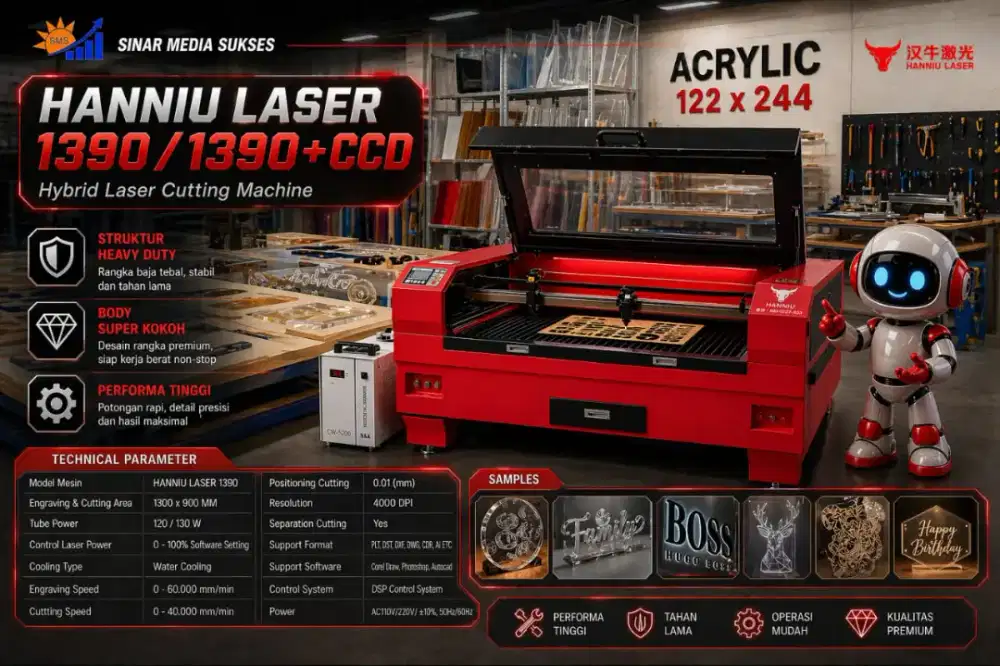 mesin laser cutting 1390 Hanniu