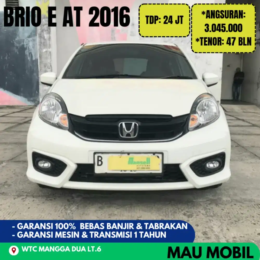 Brio E At 2015/2016/2017 Putih, KM 75rb