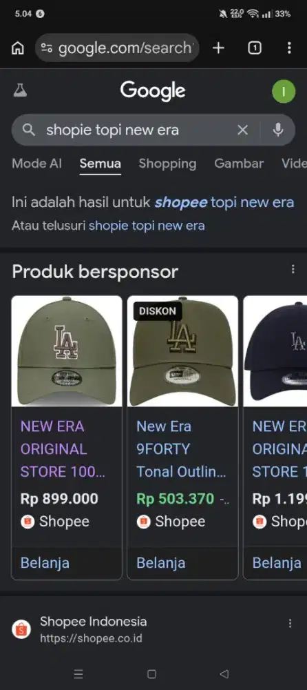 topi new era LA original