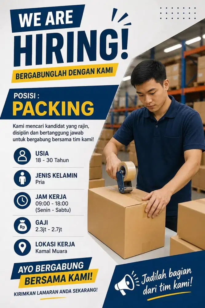 PACKING STAFF – LOWONGAN KERJA